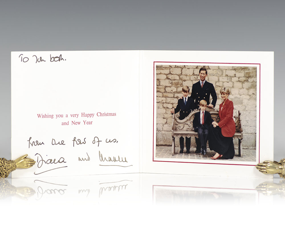 Princess Diana and Prince Charles Signed Christmas Card.