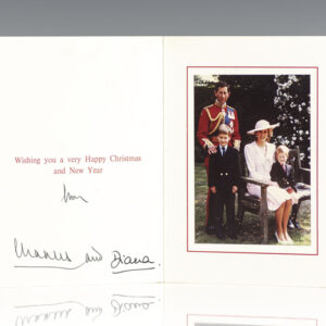 Princess Diana and Prince Charles Signed Christmas Card.