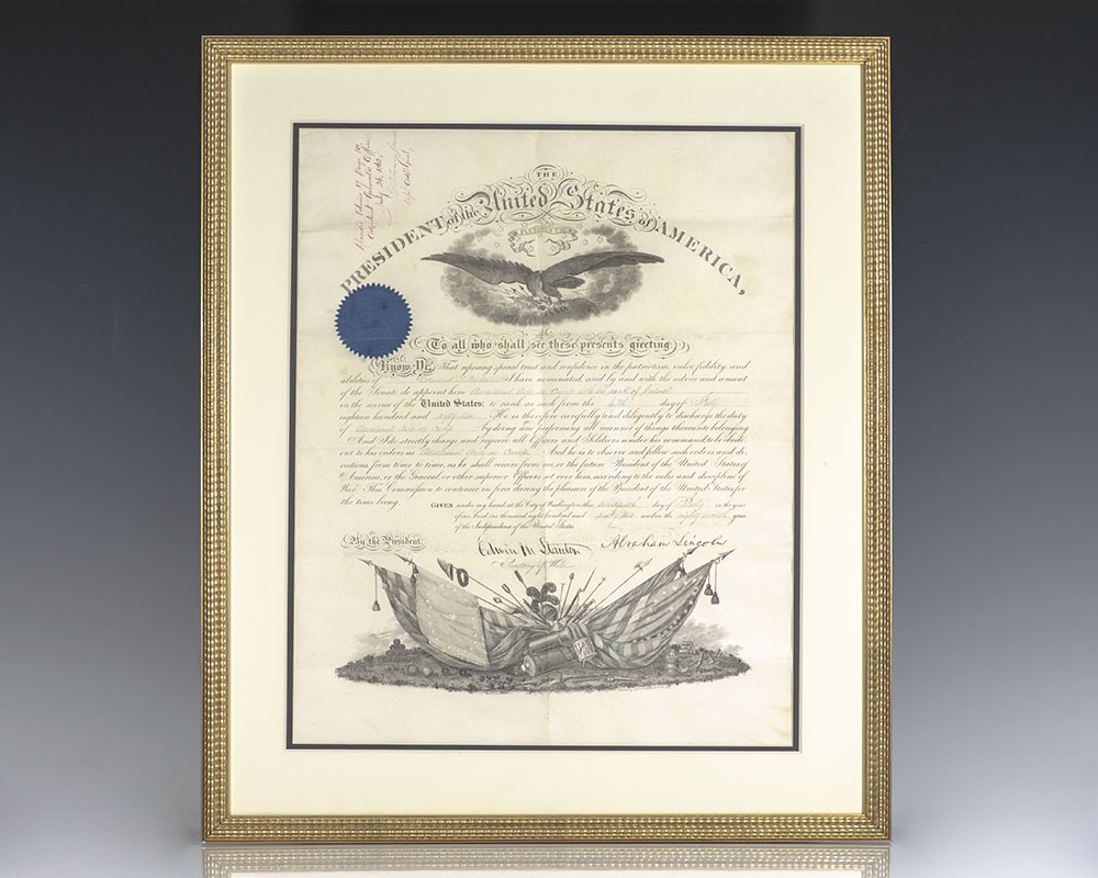 Abraham Lincoln Military Commission Signed.