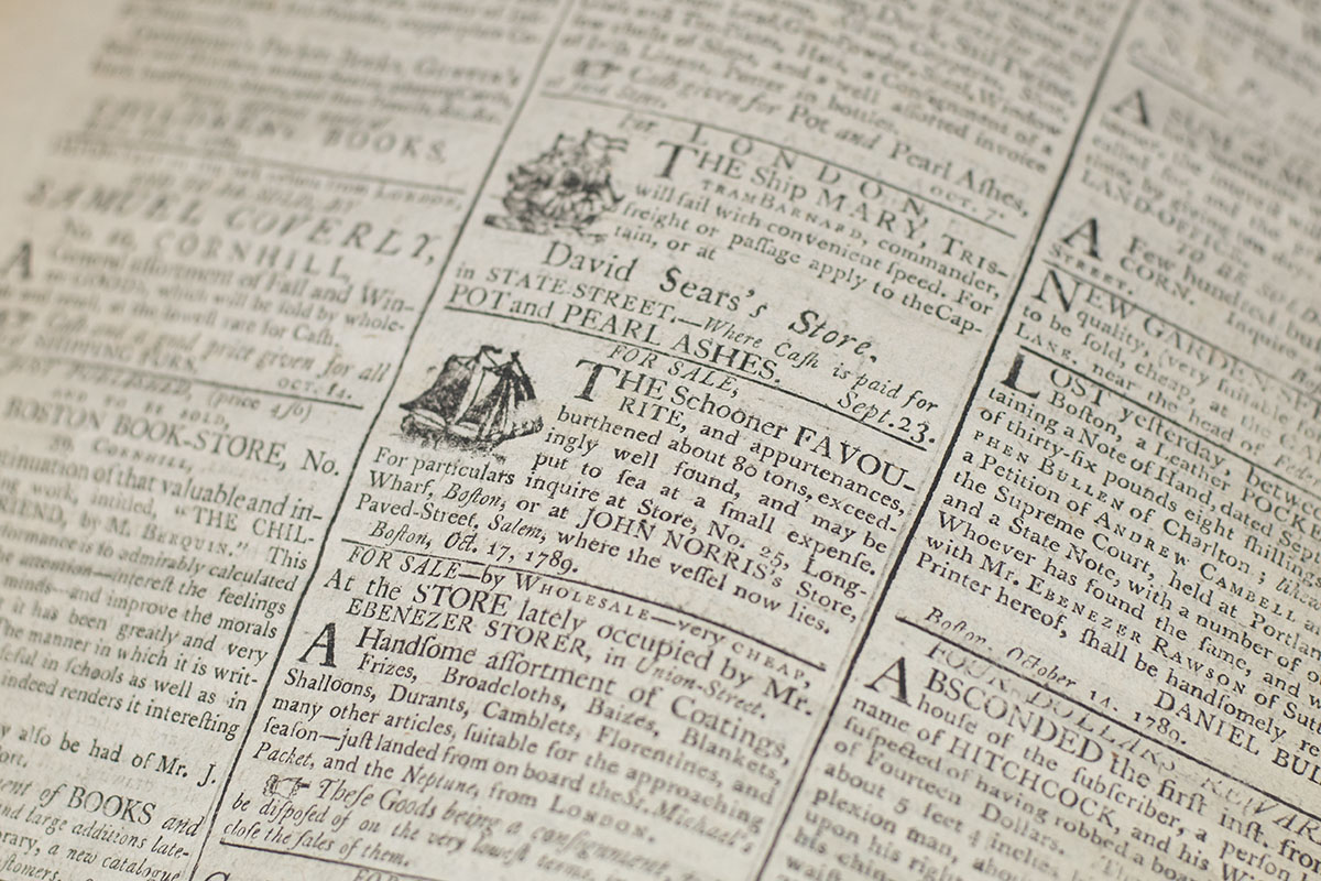 The Massachusetts Centinel. Wednesday, October 21, 1789.