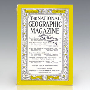 Edmund Hillary Signed 1955 National Geographic Magazine.