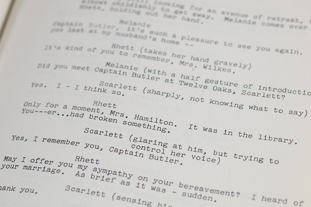Gone With the Wind Signed Final Shooting Script.