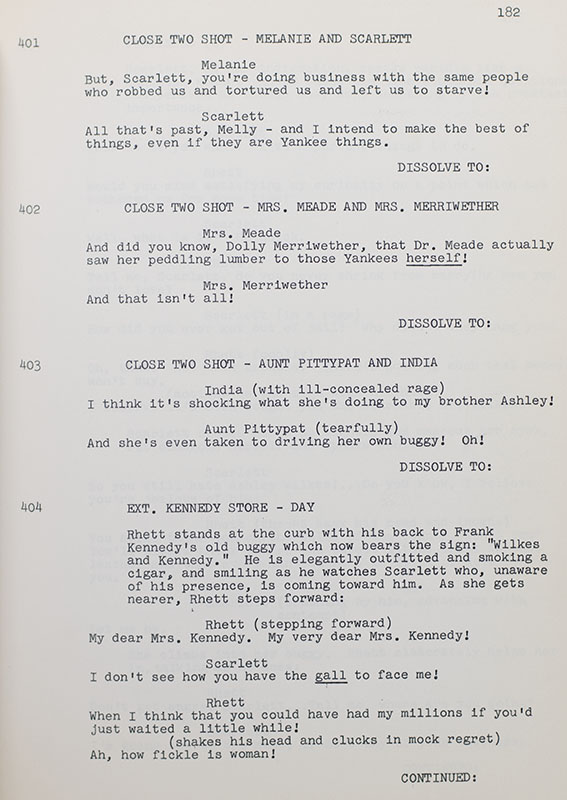 Gone With the Wind Signed Final Shooting Script.