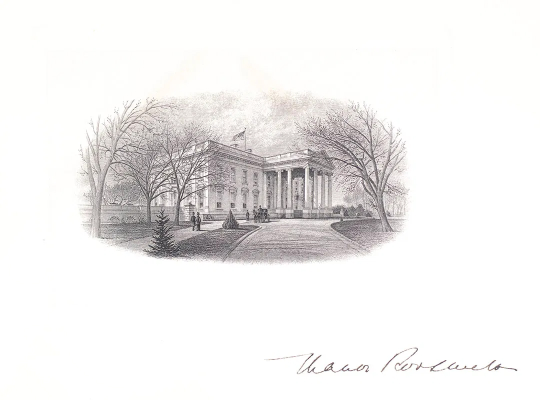Eleanor Roosevelt White House Signed Engraving.