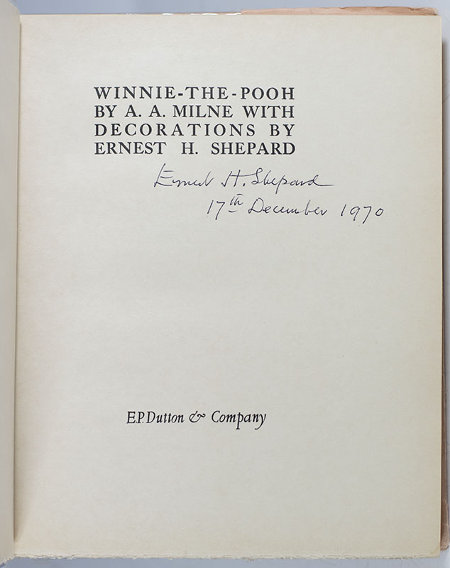 Winnie-the-Pooh. With Decorations by Ernest H. Shepard.