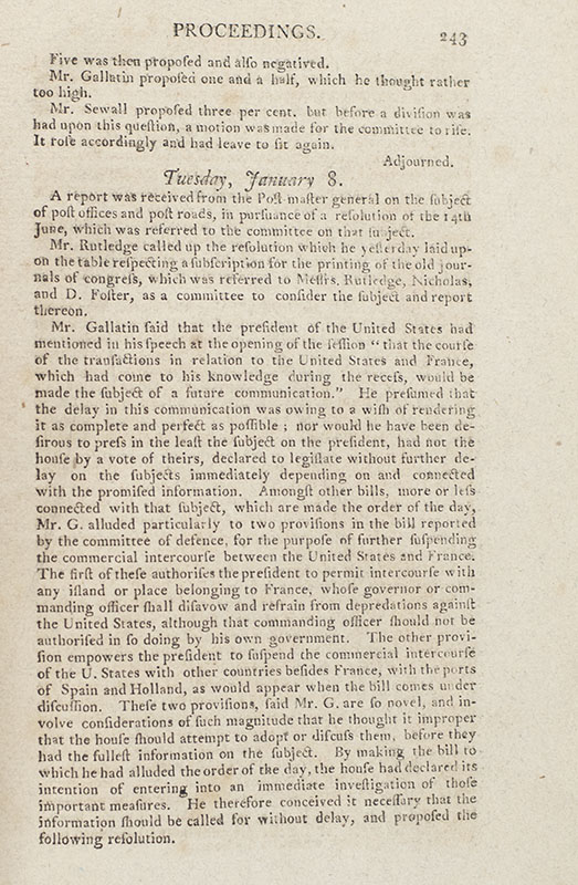 The Constitution of the United States of America with A Journal of the Proceedings of the Third Session of the Fifth Congress of the United States.