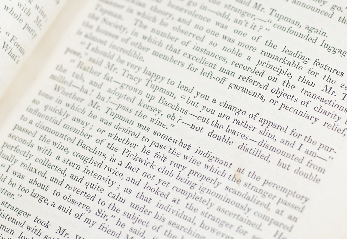 The Posthumous Papers of the Pickwick Club.