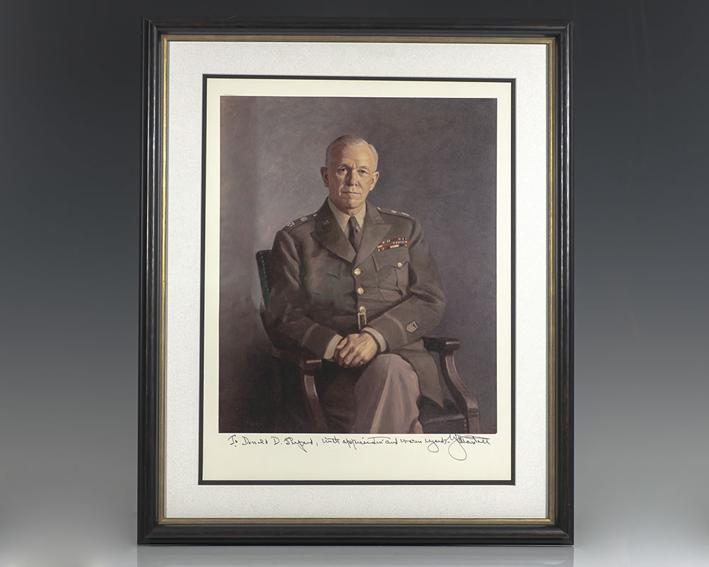 General George C. Marshall Signed Portrait.