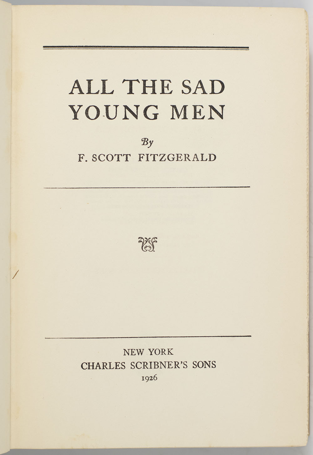 All the Sad Young Men.