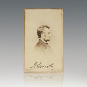 Abraham Lincoln Signed Carte-de-Visite.
