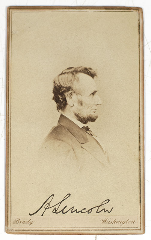 Abraham Lincoln Signed Carte-de-Visite.