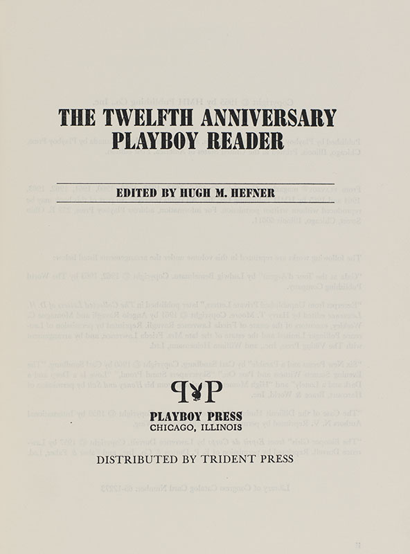 The Twelfth Anniversary Playboy Reader.