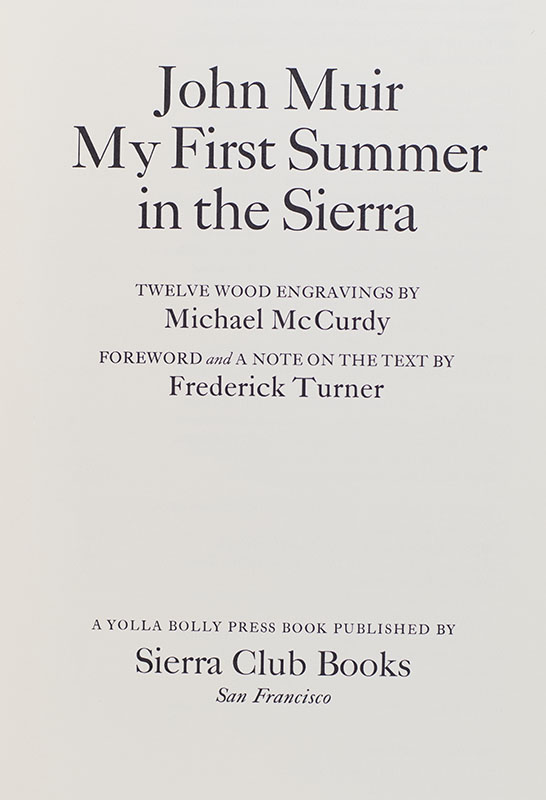My First Summer in the Sierra.