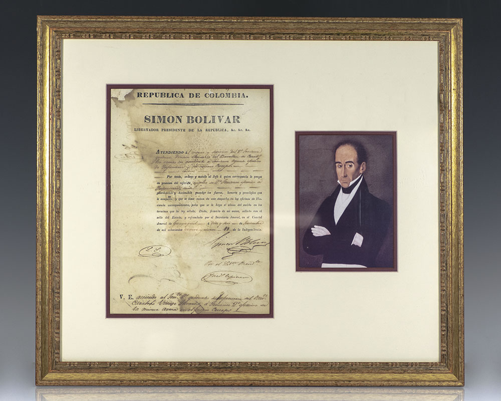 Simón Bolívar Signed Military Appointment.