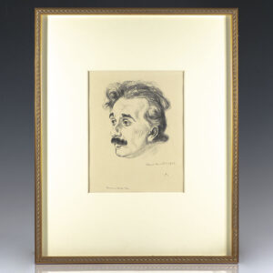 Albert Einstein Signed Etching.