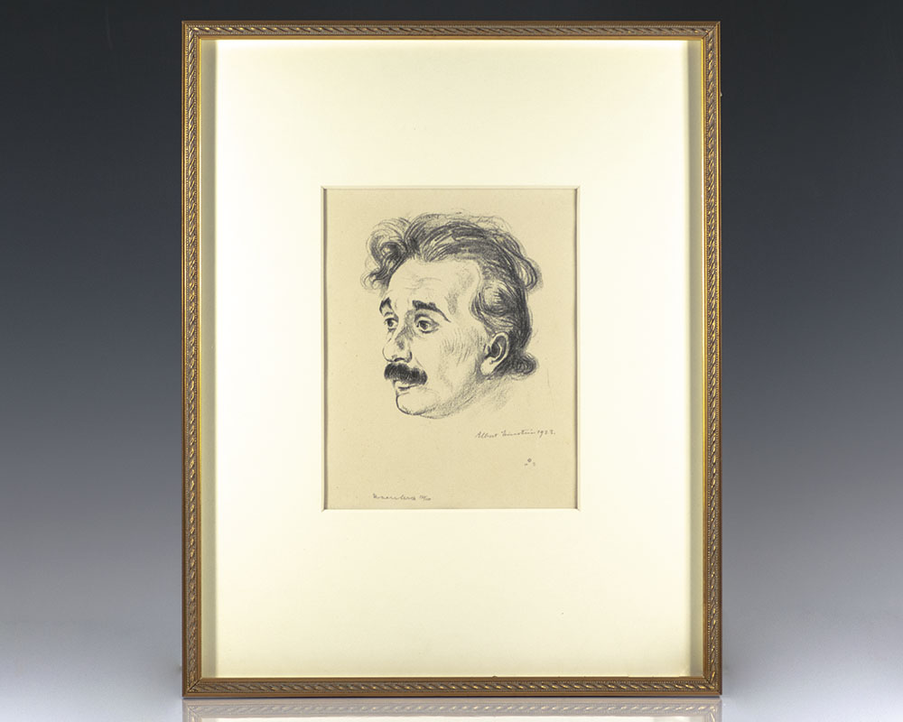 Albert Einstein Signed Etching.