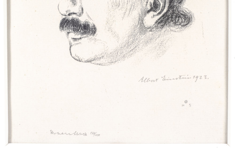 Albert Einstein Signed Etching.