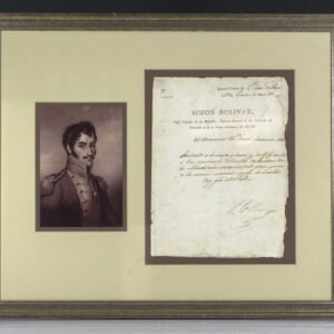 Simón Bolívar Signed Order of the Liberators Appointment.