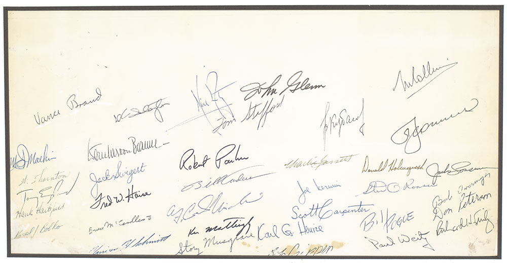 Neil Armstrong, John Glenn, Michael Collins, and Wernher Von Braun Signed Earthrise Photograph.
