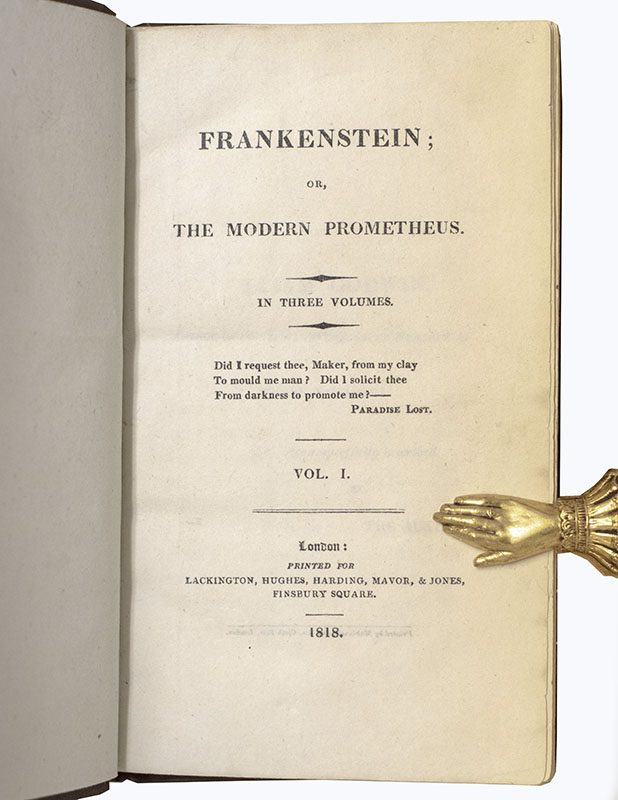 Frankenstein; Or, The Modern Prometheus.