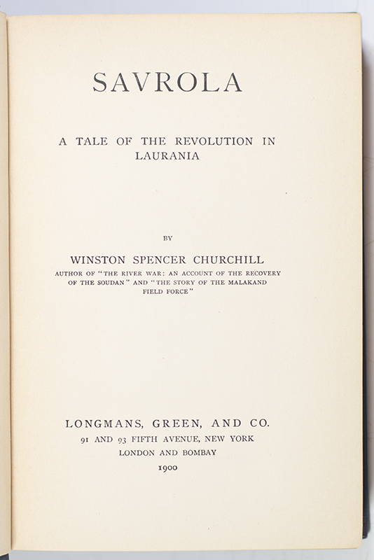 Savrola: A Tale of the Revolution in Laurania.