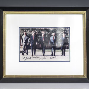 Photograph of Presidents Ronald Reagan, George H.W. Bush, Gerald Ford, Jimmy Carter and Richard Nixon.