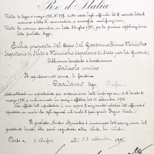 Benito Mussolini and Vittorio Emanuele III Autograph Document Signed.