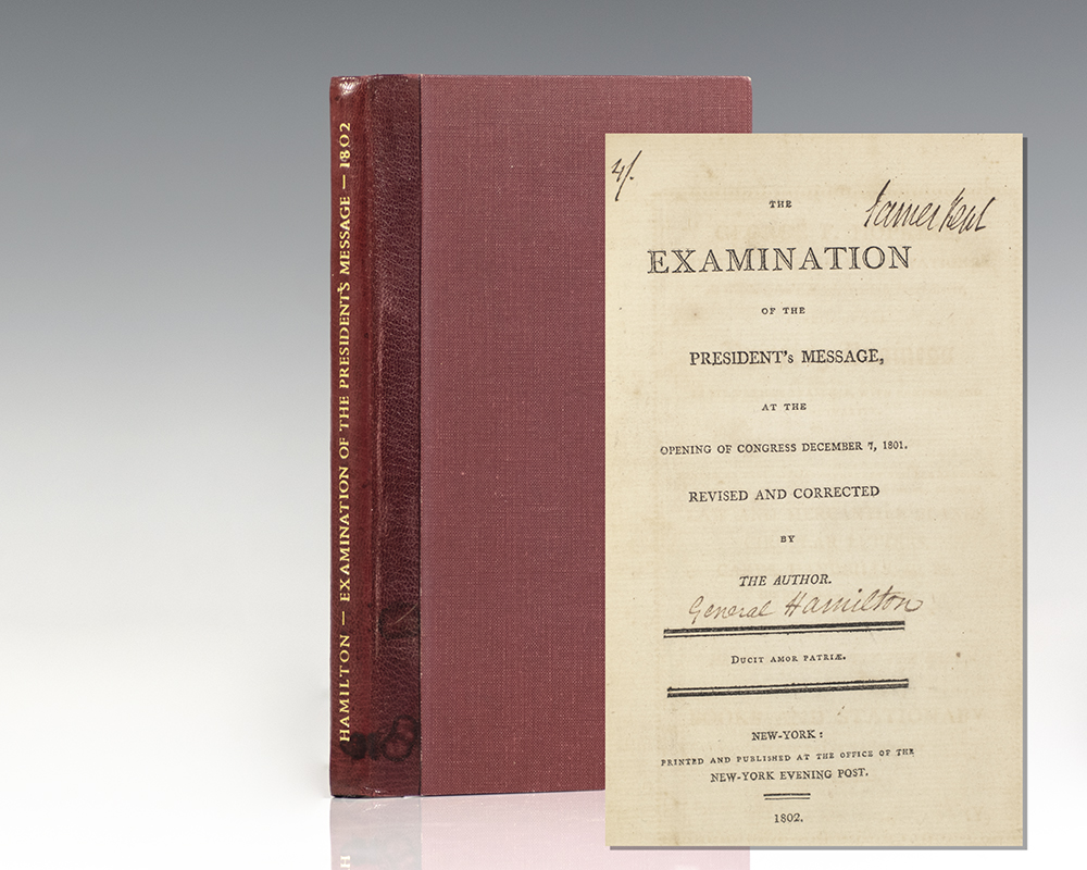The Examination of the President’s Message at the Opening of Congress December 7, 1801.