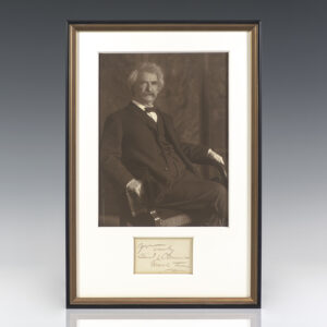 Mark Twain Autograph with Photograph.
