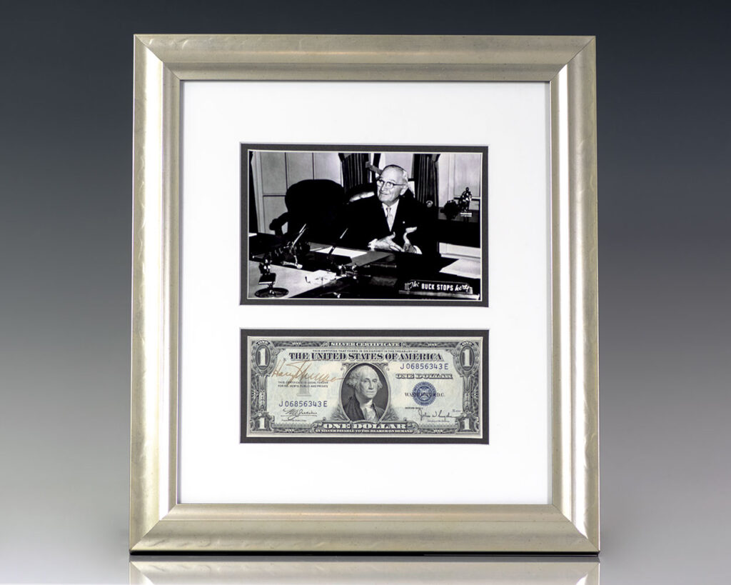 Harry S. Truman Signed Dollar Bill.