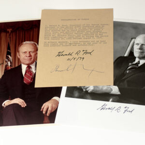 Richard Nixon and Gerald R. Ford Signed Presidential Proclamation of Pardon.