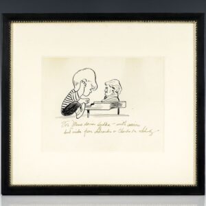 Charles Schulz Signed Illustration.