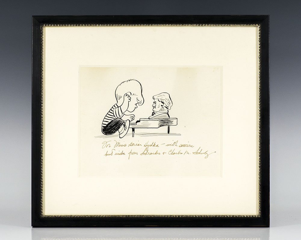 Charles Schulz Signed Illustration.