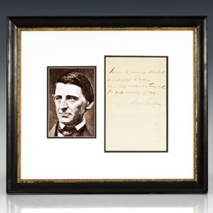 Ralph Waldo Emerson Autographed Signed Letter.