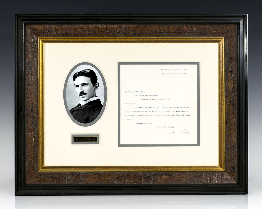 Nikola Tesla Autographed Letter Signed.