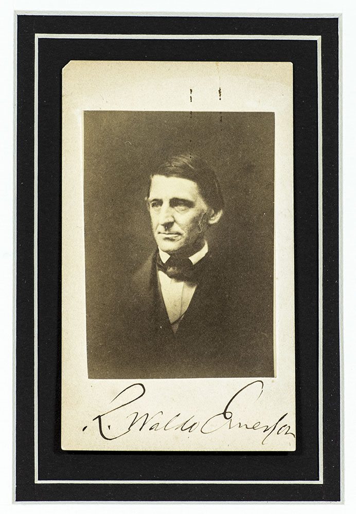 Ralph Waldo Emerson Signed Carte-de-Visite.