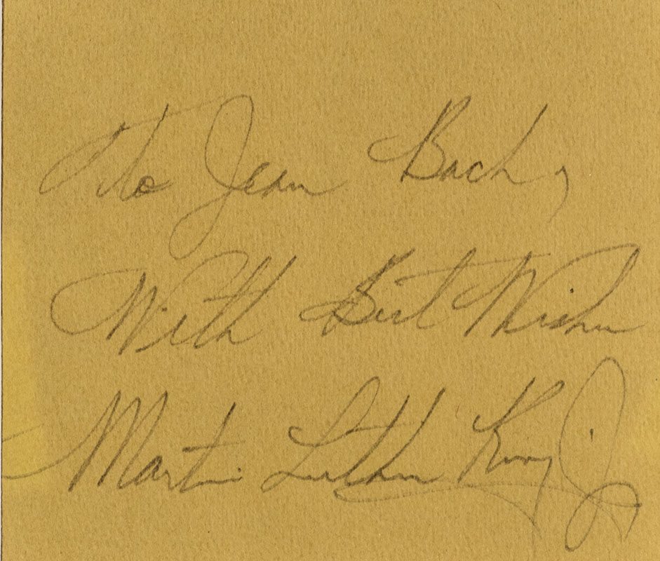 Martin Luther King, Jr. Signed Notecard.
