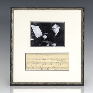 Dmitri Shostakovich Autograph Musical Quotation Signed.