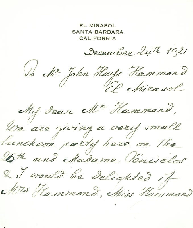 Eleftherios Venizelos Autograph Letter Signed