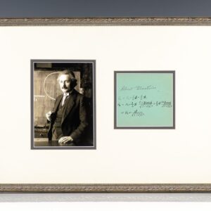 Albert Einstein Autographed Signed Equation.