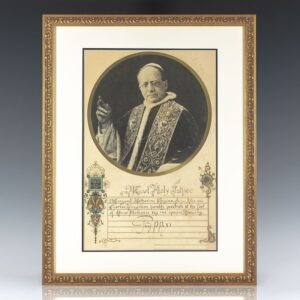 Pope Pius XI Hand-Illuminated Benediction Signed.