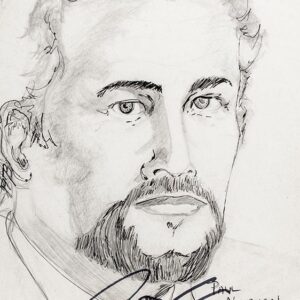 Paul Newman Signed Sketch.