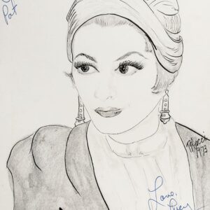 Lucille Ball Signed P.B. Socci Sketch.