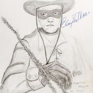 Clayton Moore Signed P.B. Socci Sketch.