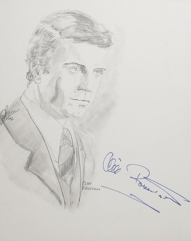 Collection of Hollywood Actors Signed P.B. Socci Sketches