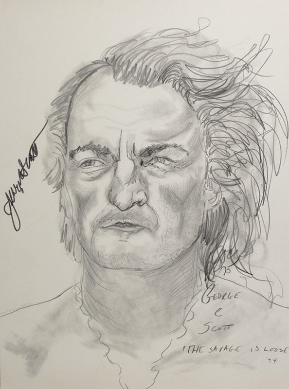 Collection of Hollywood Actors Signed P.B. Socci Sketches