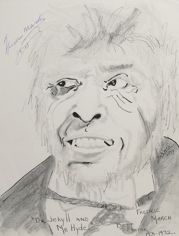 Collection of Hollywood Actors Signed P.B. Socci Sketches