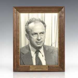 Yitzhak Rabin Signed Photograph.