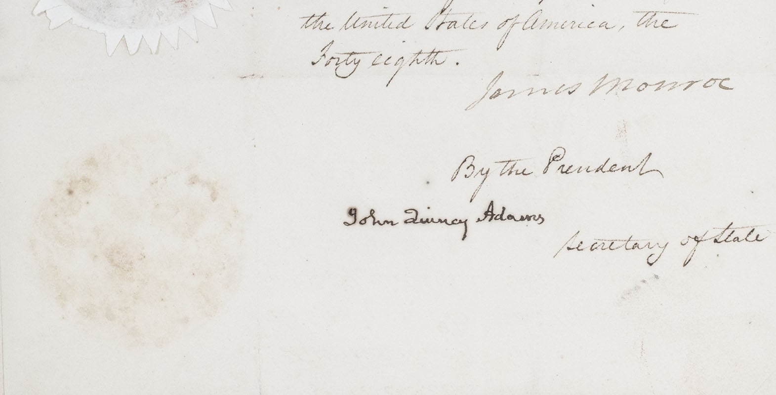 James Monroe and John Quincy Adams Consular Commission Signed