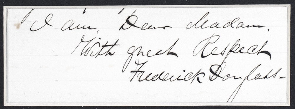 Frederick Douglass Autograph Note Signed